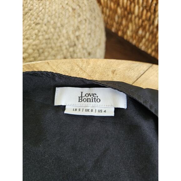 Love,Bonita Black Wrap Dress Women's Size 4 - Picture 7 of 10